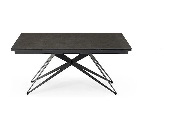 Table extensible 180 à 260 cm céramique gris anthracite pied géométrique - UTAH 03