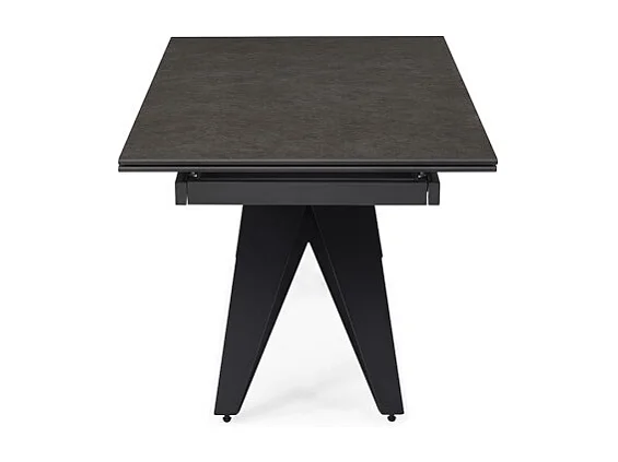 Table extensible 180 à 260 cm céramique gris anthracite pied géométrique - UTAH 03