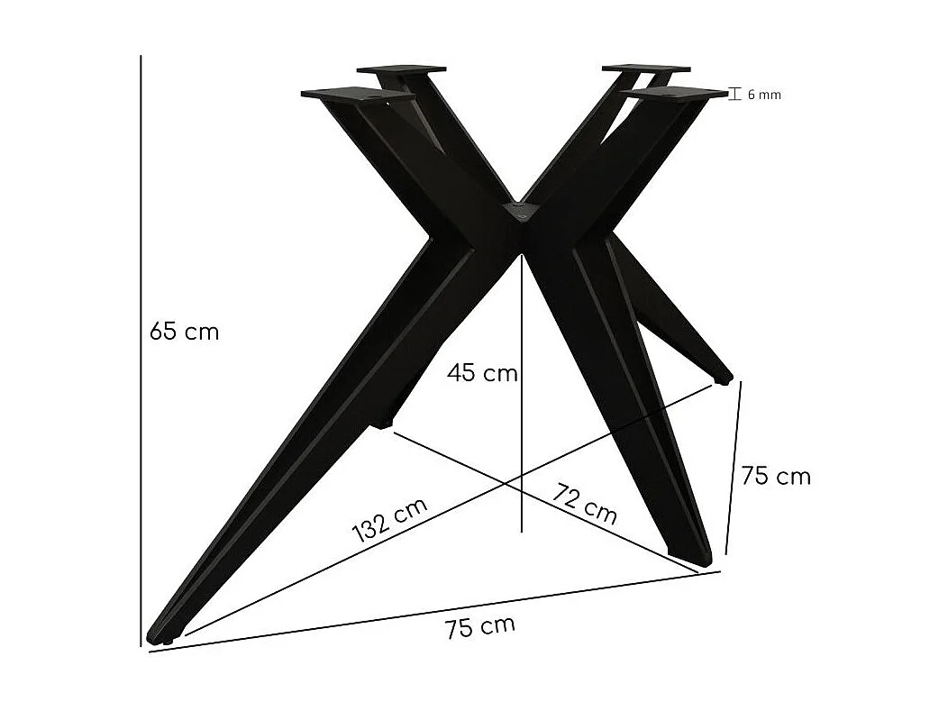 Table extensible 180 à 260 cm céramique gris anthracite pied étoile - UTAH 06