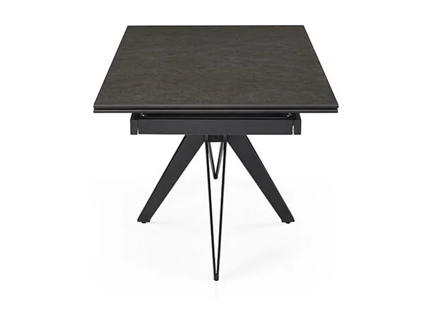 Table extensible 180 à 260 cm céramique gris anthracite pied étoile - UTAH 06