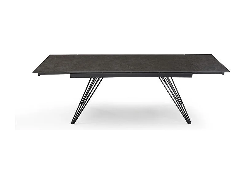 Table extensible 180 à 260 cm céramique gris anthracite pieds filaires - UTAH 01
