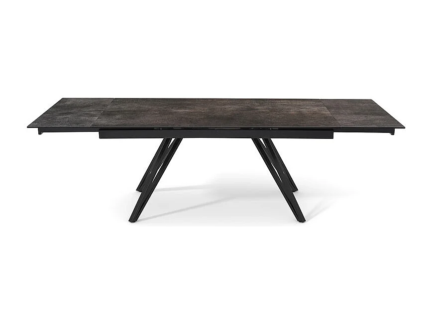 Table extensible 180 à 260 cm céramique gris vieilli pieds en V - MAINE 10