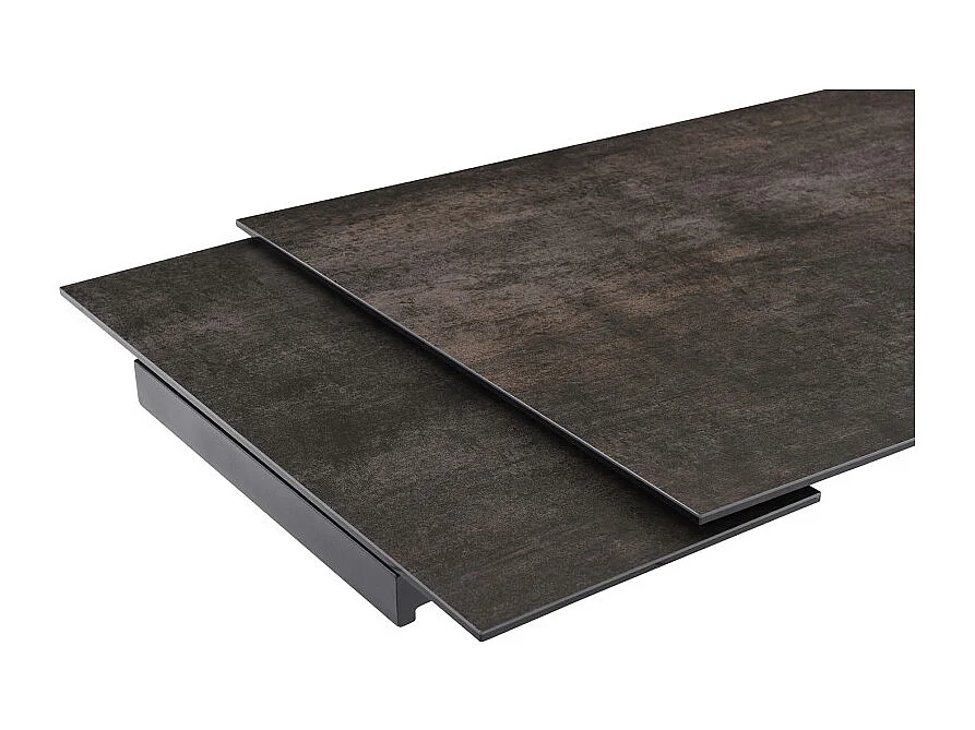 Table extensible 180 à 260 cm céramique gris vieilli pieds en V - MAINE 10