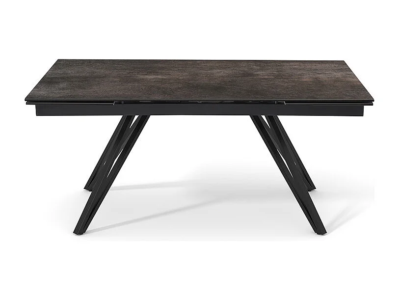 Table extensible 180 à 260 cm céramique gris vieilli pieds en V - MAINE 10