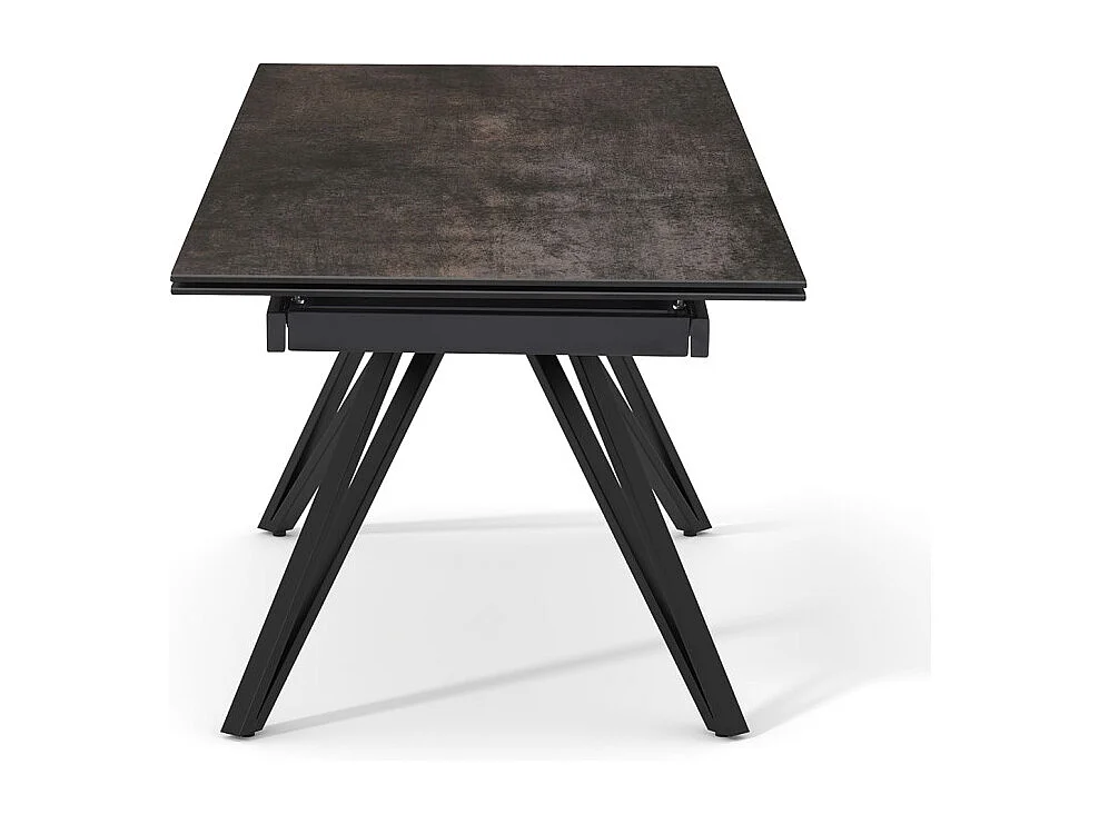 Table extensible 180 à 260 cm céramique gris vieilli pieds en V - MAINE 10