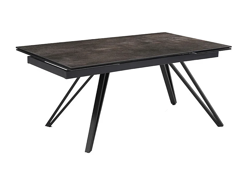 Table extensible 160 à 240 cm en céramique Gris Vieilli pieds en V - MAINE 10