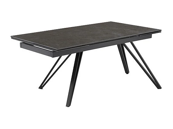 Table extensible 180 à 260 cm céramique gris anthracite pieds V - UTAH 10
