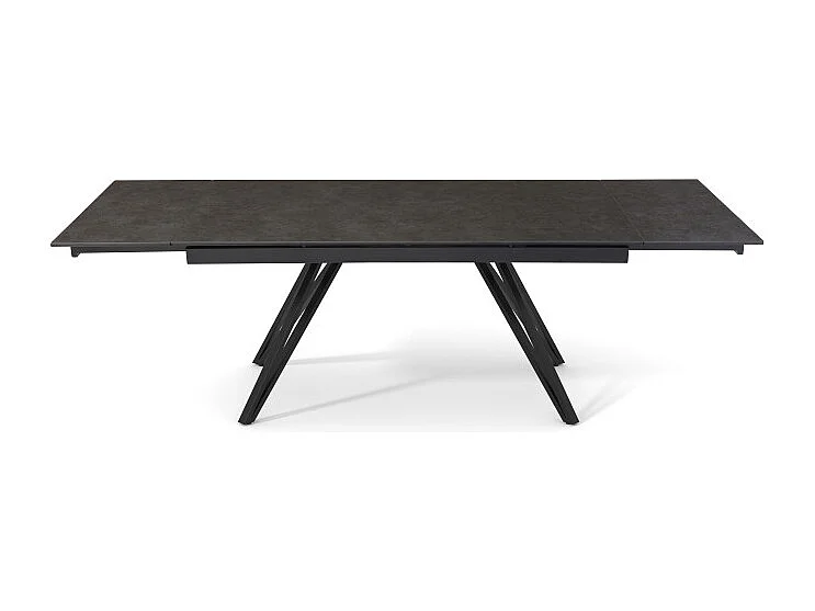 Table extensible 180 à 260 cm céramique gris anthracite pieds V - UTAH 10