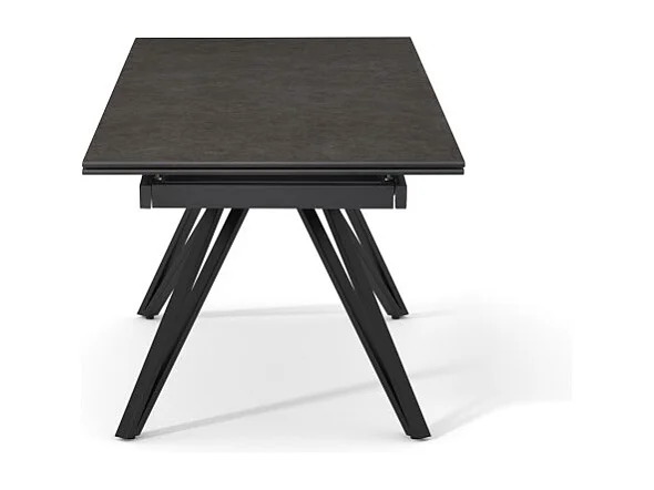 Table extensible 180 à 260 cm céramique gris anthracite pieds V - UTAH 10