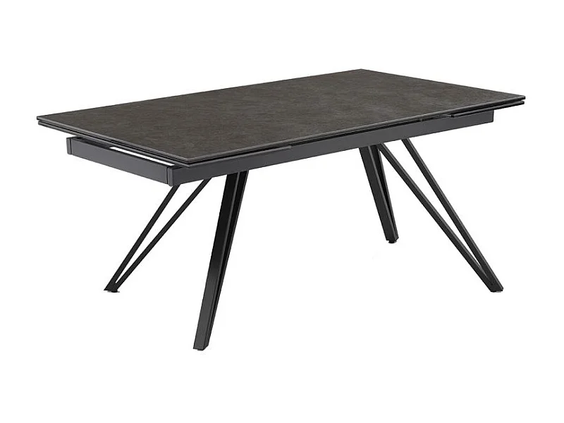 Table extensible 180 à 260 cm céramique gris anthracite pieds V - UTAH 10