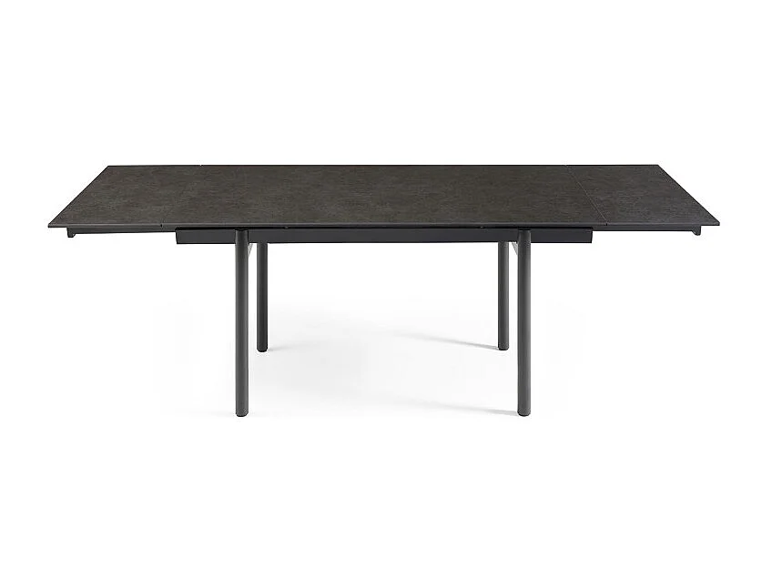 Table extensible 180 à 260 cm céramique gris anthracite pieds droits - UTAH 09