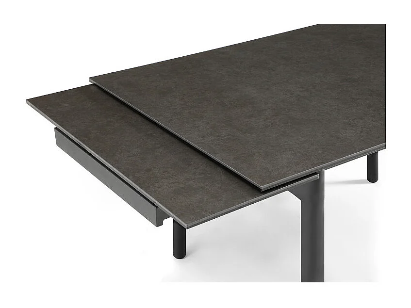 Table extensible 180 à 260 cm céramique gris anthracite pieds droits - UTAH 09