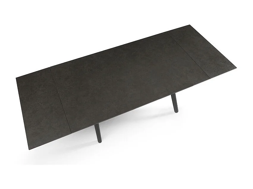 Table extensible 180 à 260 cm céramique gris anthracite pieds droits - UTAH 09