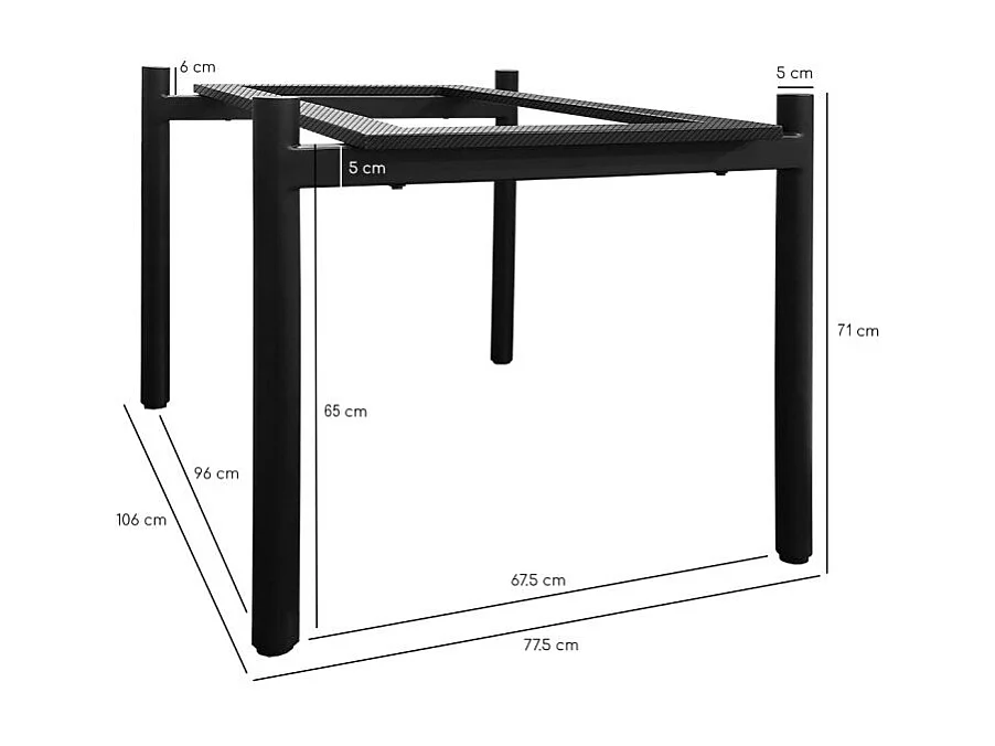 Table extensible 180 à 260 cm céramique gris anthracite pieds droits - UTAH 09