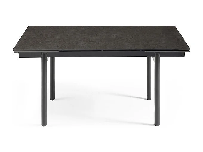 Table extensible 180 à 260 cm céramique gris anthracite pieds droits - UTAH 09