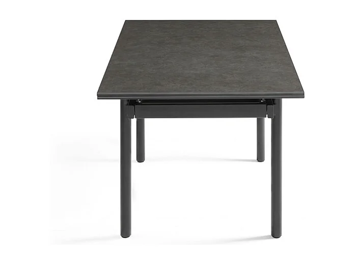 Table extensible 180 à 260 cm céramique gris anthracite pieds droits - UTAH 09