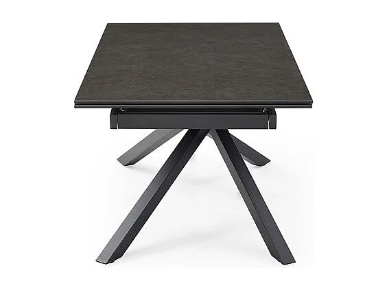 Table extensible 180 à 260 cm céramique gris anthracite pied torsadé - UTAH 05