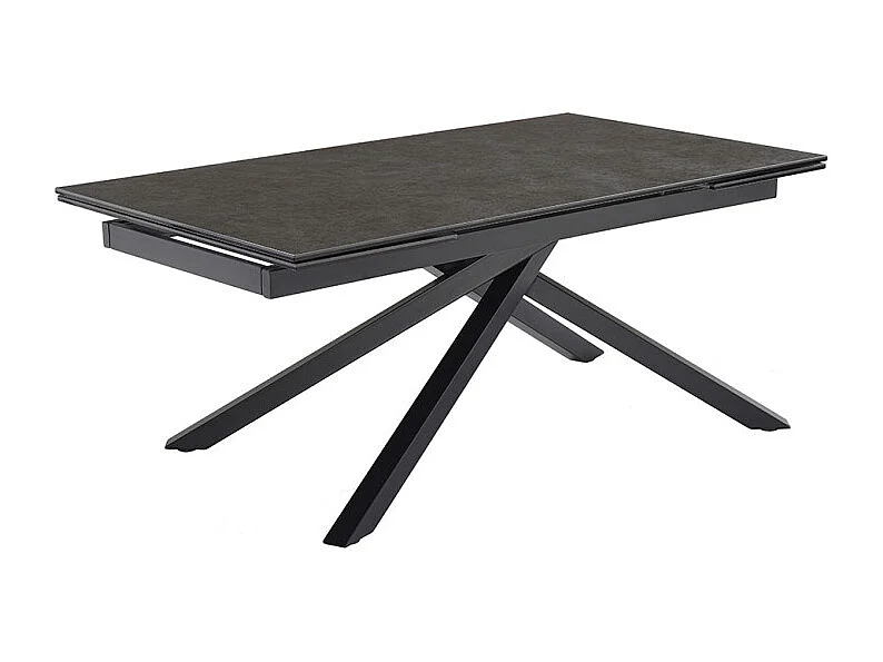 Table extensible 180 à 260 cm céramique gris anthracite pied torsadé - UTAH 05
