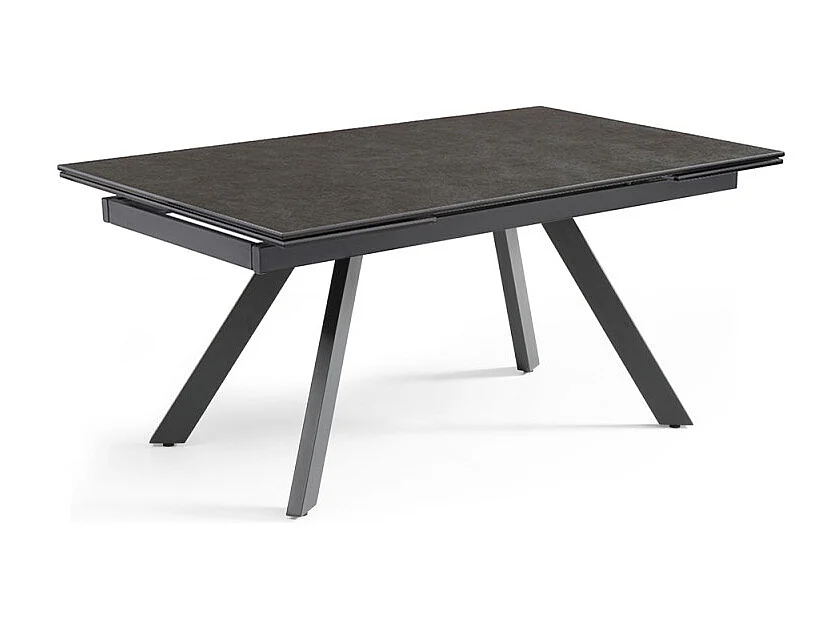 Table extensible 180 à 260 cm céramique gris anthracite pieds inclinés - UTAH 08