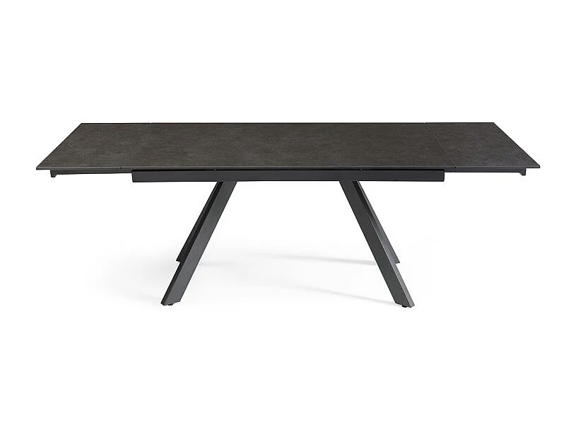 Table extensible 180 à 260 cm céramique gris anthracite pieds inclinés - UTAH 08