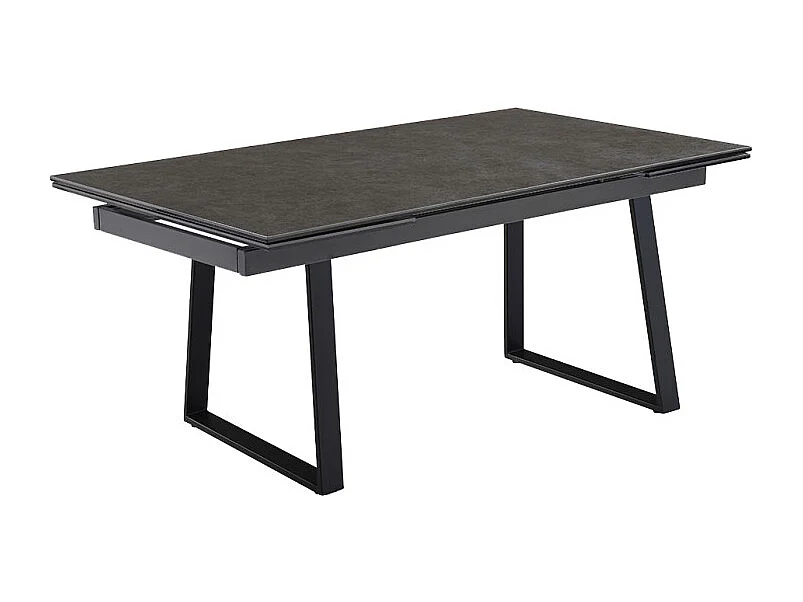Table extensible 180 à 260 cm céramique gris anthracite pieds luge - UTAH 02