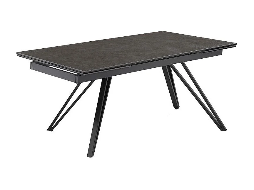 Table extensible 160 à 240 cm céramique gris anthracite pieds V - UTAH 10