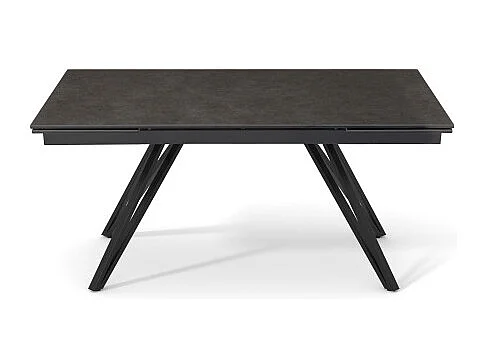 Table extensible 160 à 240 cm céramique gris anthracite pieds V - UTAH 10