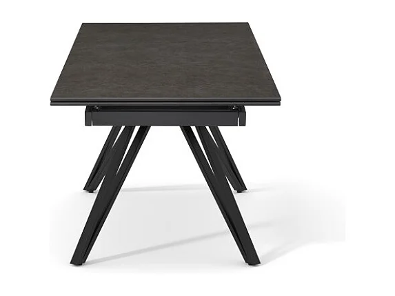 Table extensible 160 à 240 cm céramique gris anthracite pieds V - UTAH 10