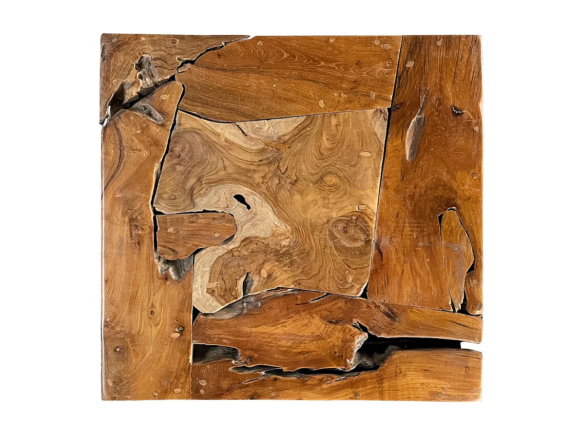 Table basse carrée 70 x 70 cm assemblage bois de teck – TEKKU 3