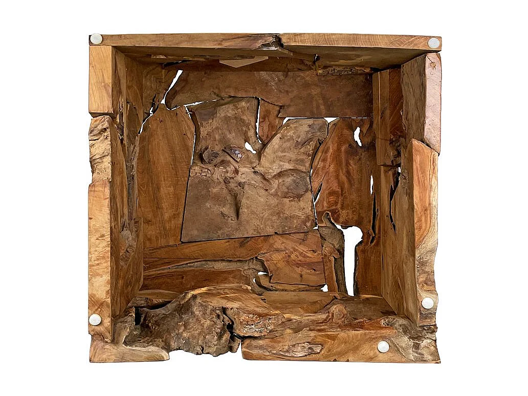 Table basse carrée 70 x 70 cm assemblage bois de teck – TEKKU 3