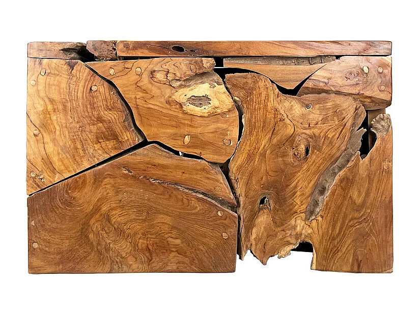 Table basse carrée 70 x 70 cm assemblage bois de teck – TEKKU 3