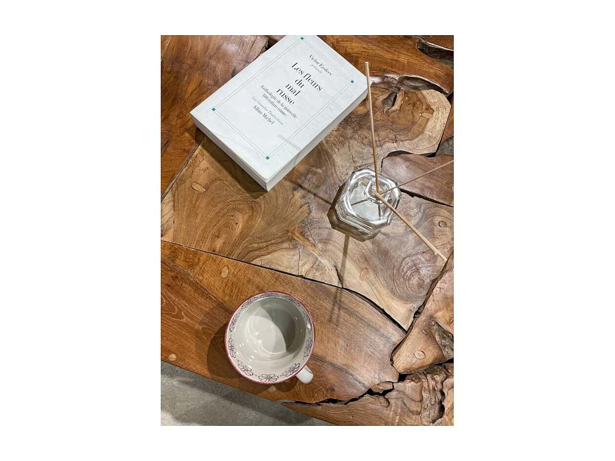 Table basse carrée 70 x 70 cm assemblage bois de teck – TEKKU 3