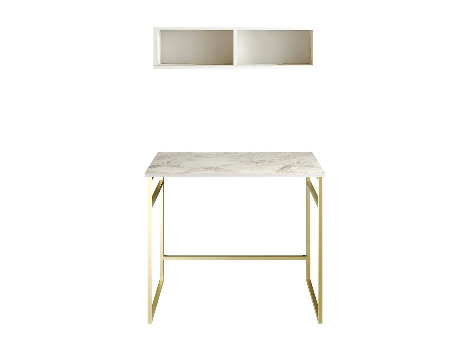 Bureau moderne chic décor marbre avec étagère assortie MARFA
