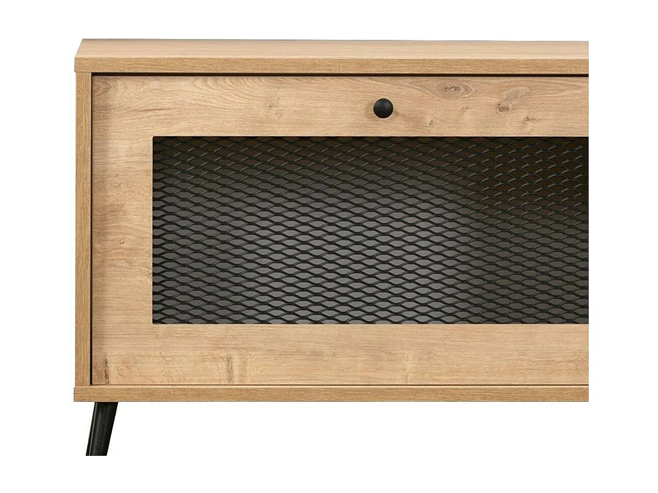 Meuble TV industriel 2 portes grillagées 2 niches JENA