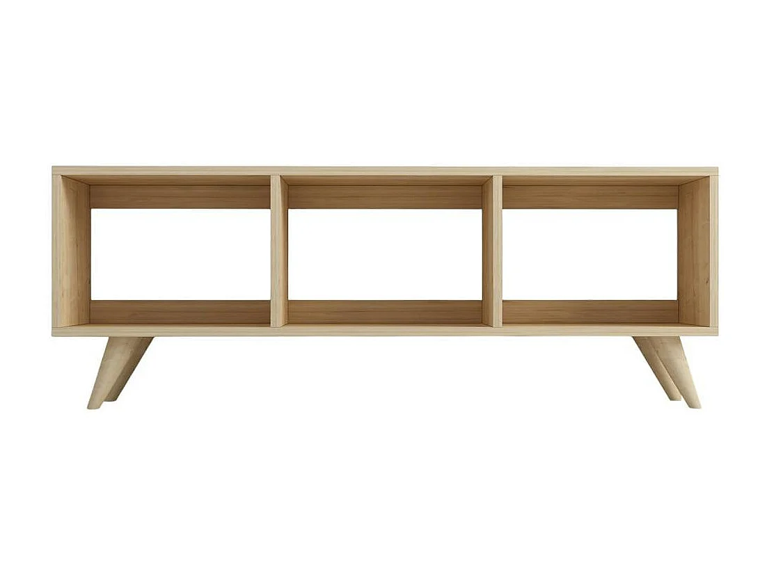 Meuble TV scandinave 3 niches ouvertes pieds obliques MARFA