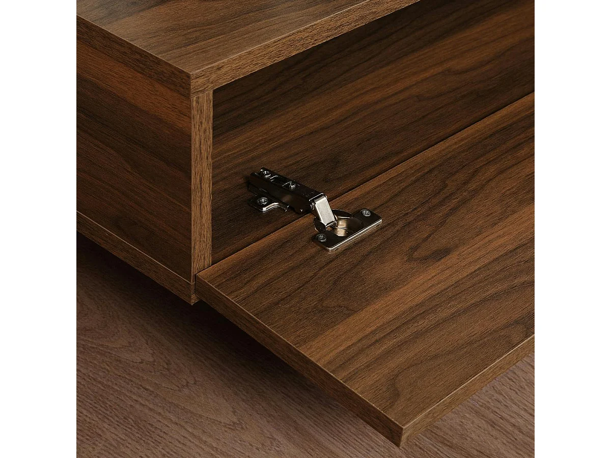 Ensemble meuble TV moderne décor noyer et blanc (3 pièces) MARFA