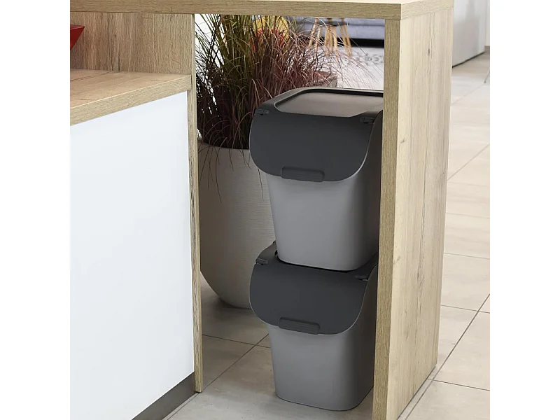 Eda Poubelle de tri 40l gris - 010612 G.BT/G.A