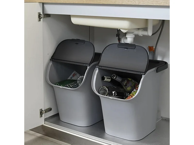 Eda Poubelle de tri 40l gris - 010612 G.BT/G.A