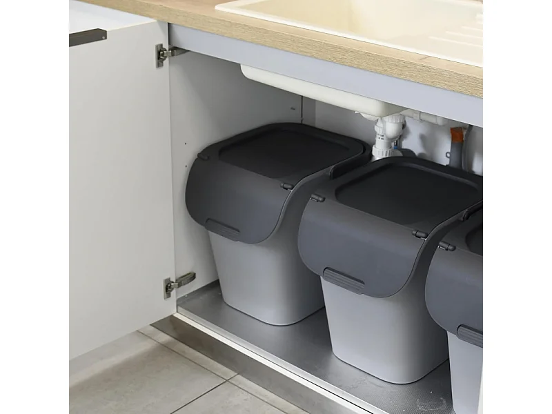 Eda Poubelle de tri 40l gris - 010612 G.BT/G.A