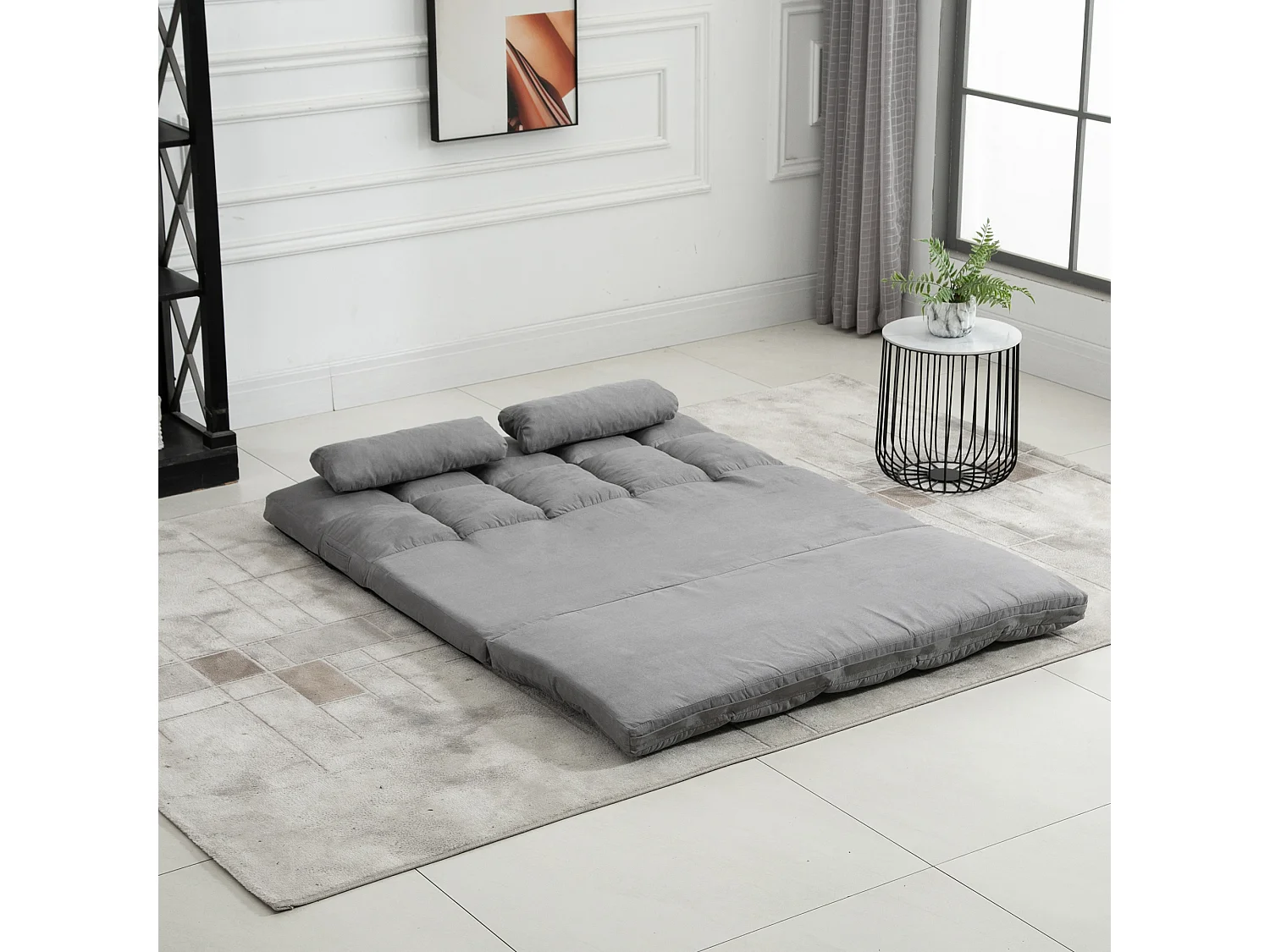 Easycomfort Divano Da Terra Pieghevole A Lettino, Schienale Reclinabile Su 7 Livelli E Cuscini, Divano Moderno Per Tv, Giochi, Lettura, Yoga, Ufficio