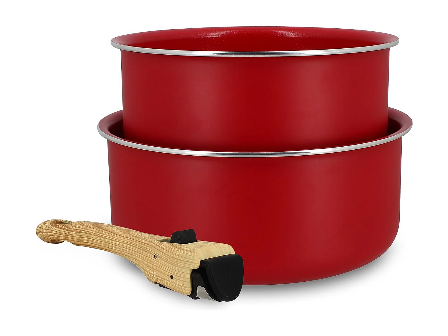 Menastyl - Lot2 Casseroles Colorama 16 Et 18cm En Aluminium Magenta Avec Poignee