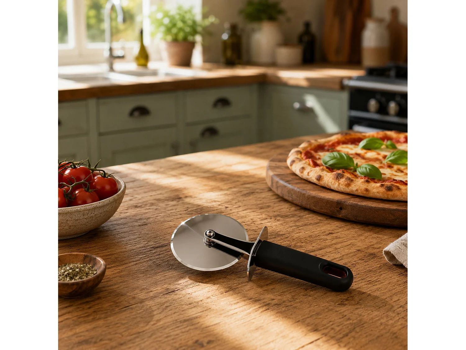Menastyl - Roulette à Pizza En Acier Inoxydable Avec Manche En Plastique