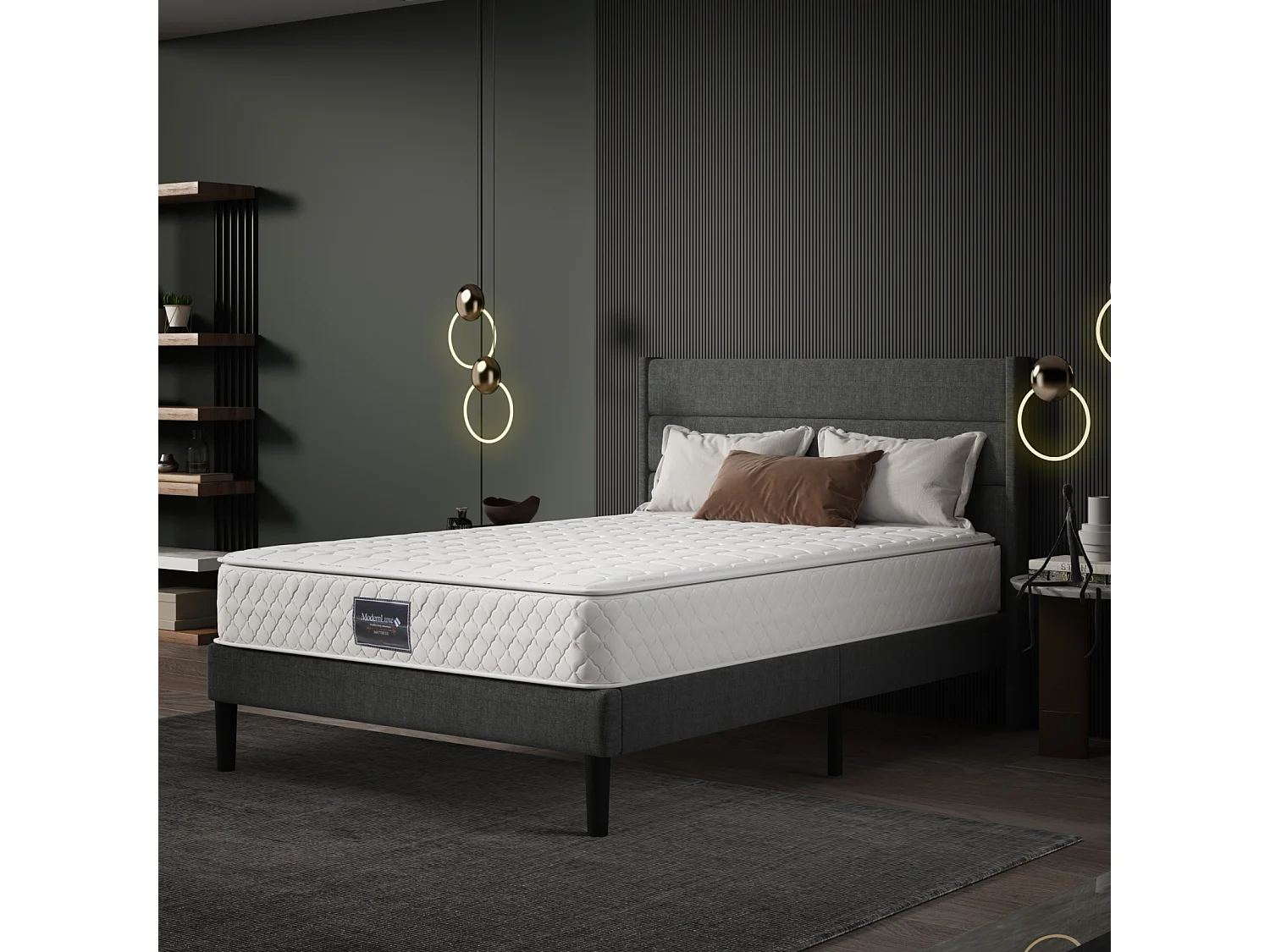 Matelas à ressorts ensachés 140x200x25 cm, 7 zones en mousse froide, H3, certifié Oeko-Tex, avec housse microfibre