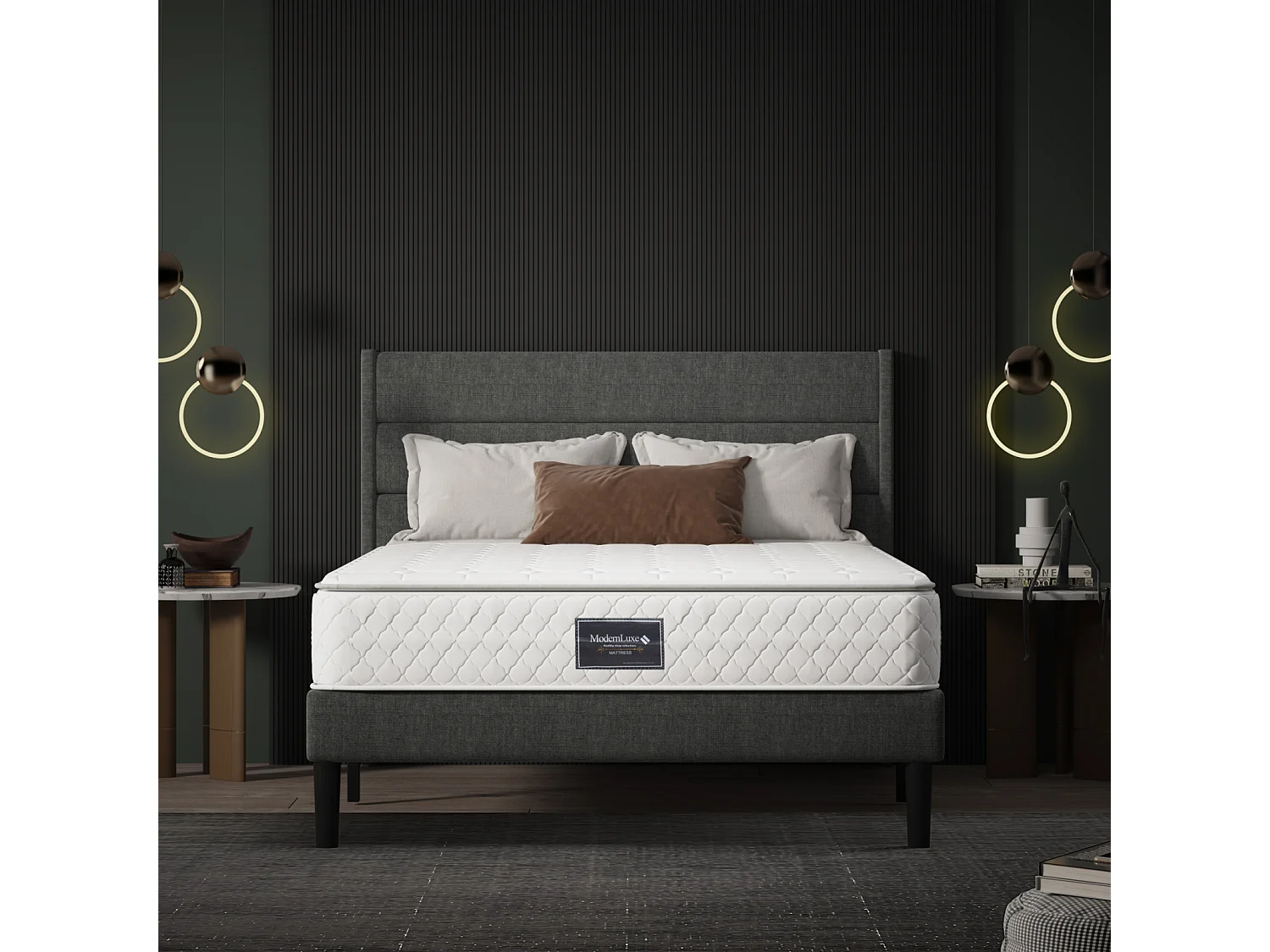 Matelas à ressorts ensachés 90x200x25 cm, 7 zones en mousse froide, H3, certifié Oeko-Tex, avec housse microfibre