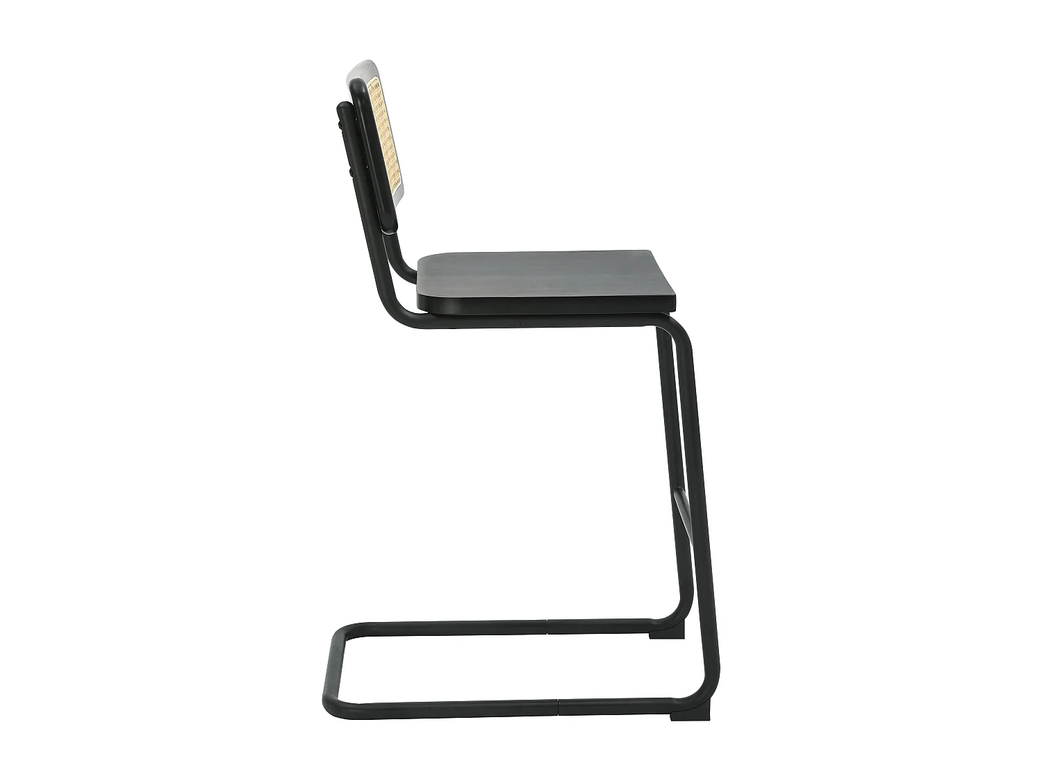 Lot de 2 chaises hautes en métal et bois noir