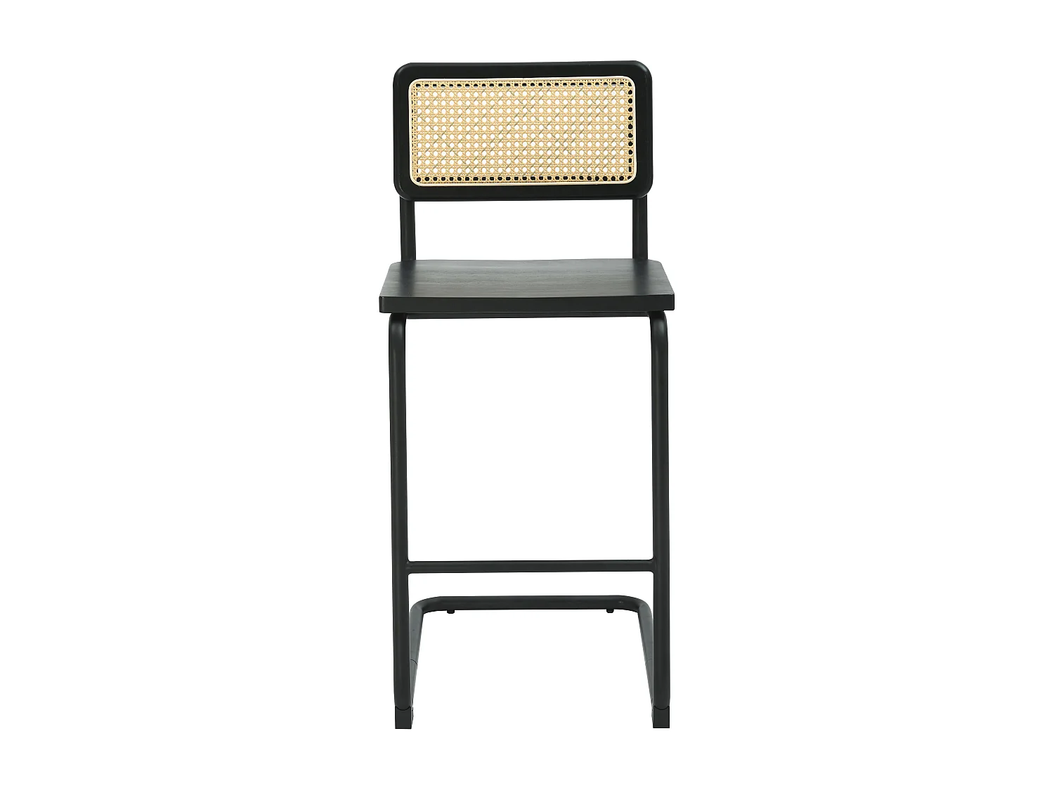 Lot de 2 chaises hautes en métal et bois noir