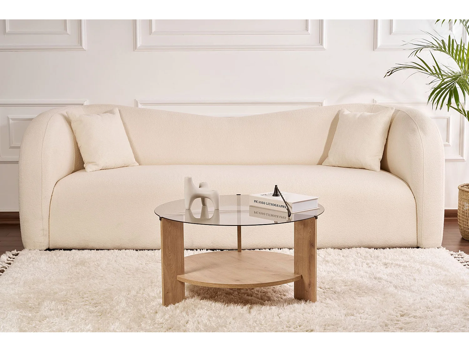 Table basse en bois "Clara" - 75 x 75 x 40 cm - Chêne SaphirFumées