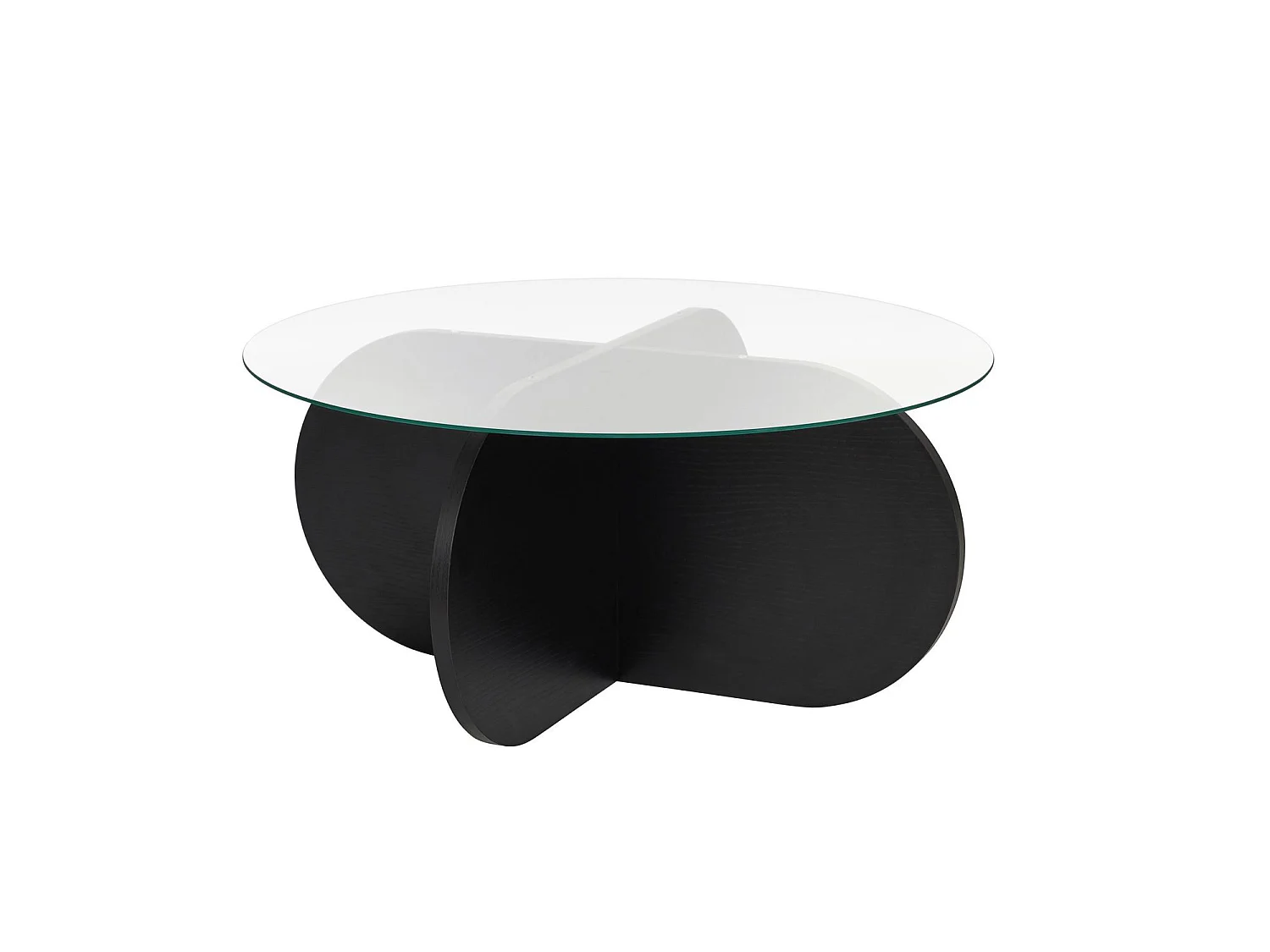"Aeris" Trä Kaffebord - Svart Transparent - 75 x 75 x 35 cm - Rund Form
