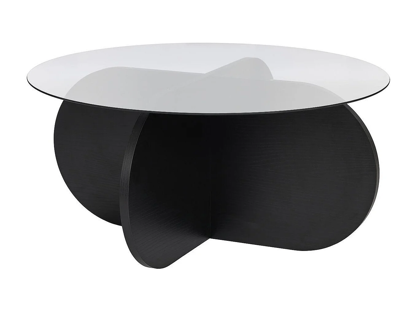 Table basse en bois "Aeris" - 75 x 75 x 35 cm - Bois NoirFumée