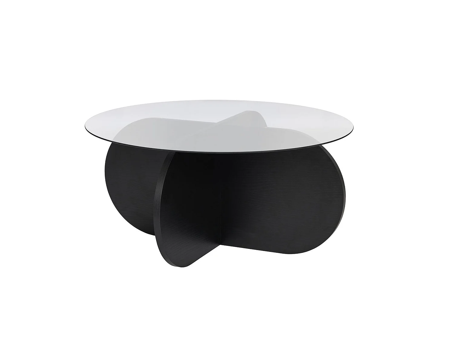 Table basse en bois "Aeris" - 75 x 75 x 35 cm - Bois NoirFumée